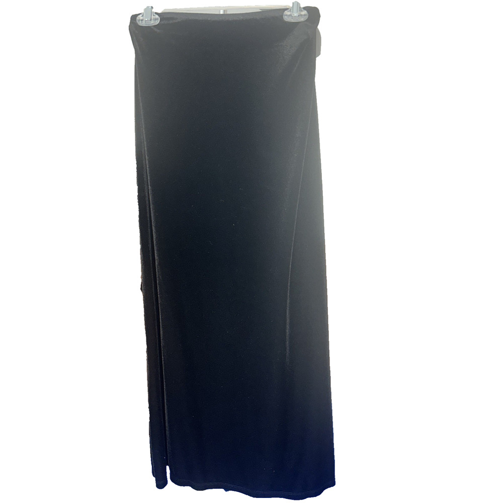 Y2K‎  Black Velour Maxi Skirt Sz M Dark Fairy Goth Whimsygoth Quiet Luxury